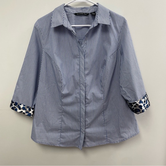 Zac And Rachel Button Down Striped Size 1X - Picture 1 of 9